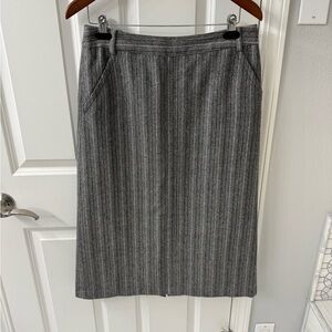 Banana Republic Lined Wool Gray Striped Skirt 8
